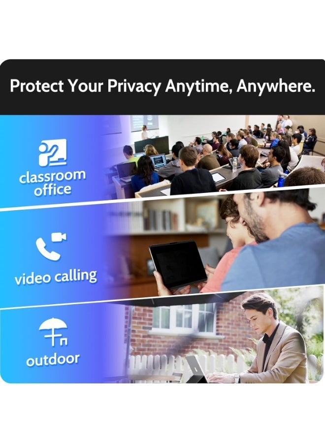 Magnetic Privacy Screen Protector for iPad Air 11 Inch 2024/2025 (M2/M3, 6th/7th Gen), Removable Anti Blue Light Glare Spy Private Filter, High Sensitive Bubble-Free Black Security Screen - Image 3